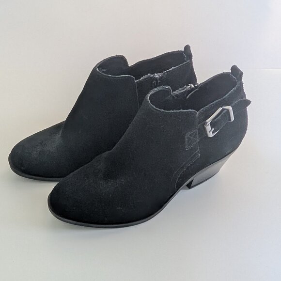 White Mountain Ankle Boot Bootie Black Suede Size 6.5 - Picture 1 of 8